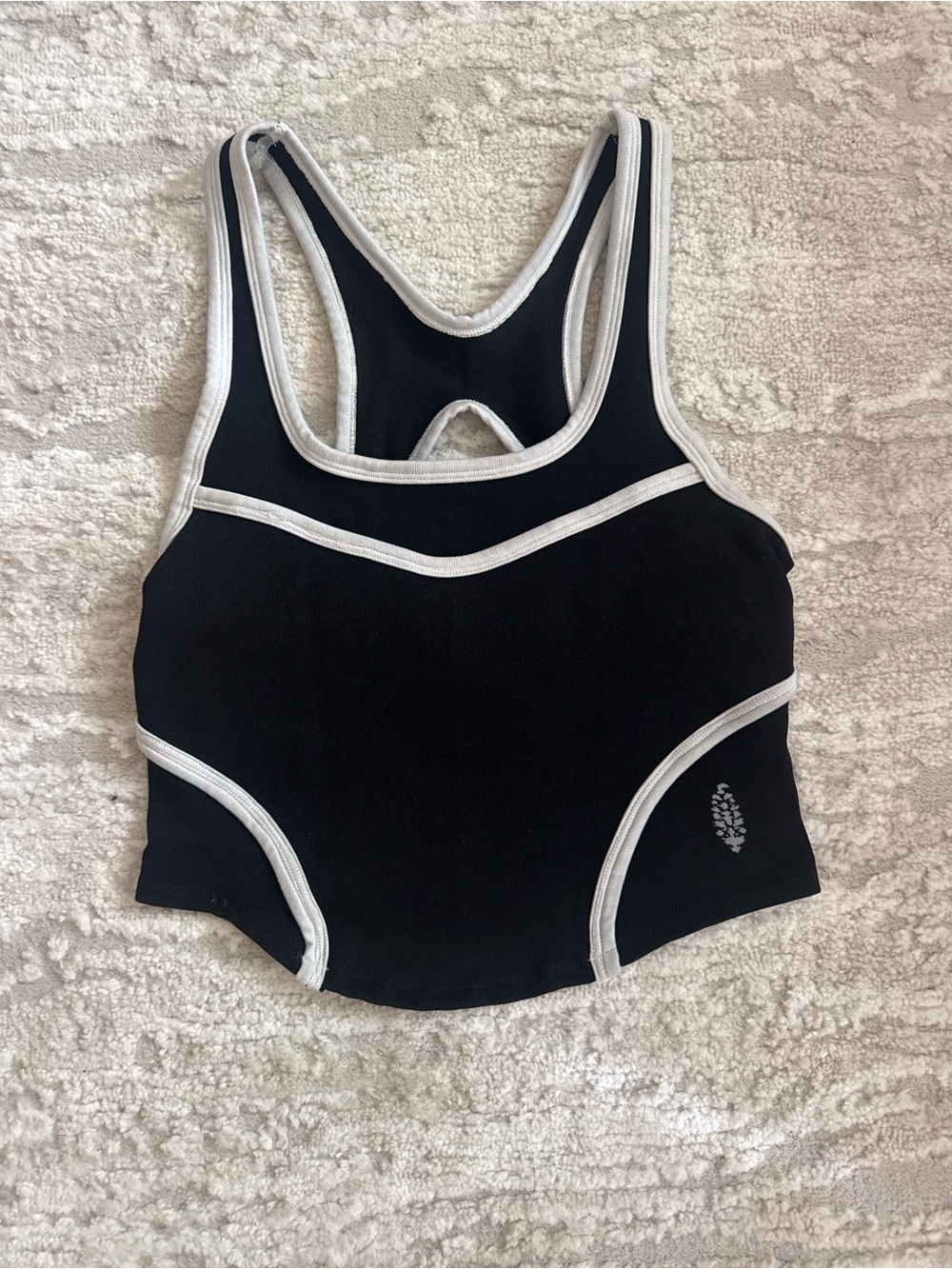 FP Movement by Free People Black Tank with White Trim